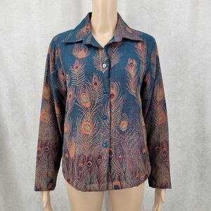 Coldwater Creek Wool Peacock Feather Women's Blazer